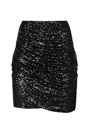 Stunning Days Sequined Elastic Waist Ruched Mini Skirt