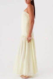 Eden Patchwork Semi-sheer Chiffon Strapless Maxi Dress