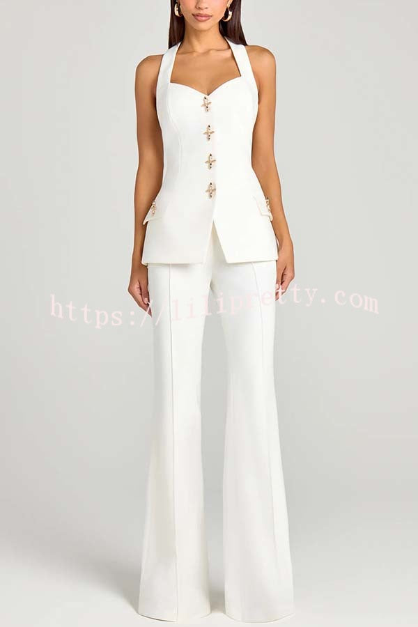 Women Power High Rise Side Zipper Flare Slim Fit Pants
