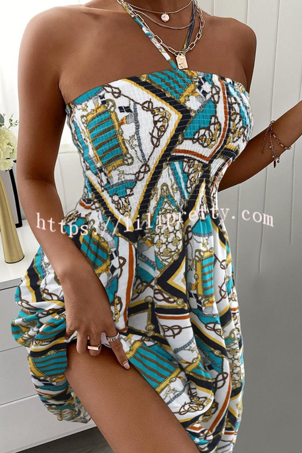 Lilipretty® Unique Printed Sleeveless Halterneck Mini Dresses