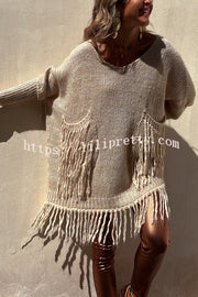 Lilipretty Coming with You Knit Tassel Trim Pocketed Loose Sweater