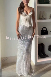 The Great Gatsby Satin Sweetheart Neck Corset Back Lace-up Tank