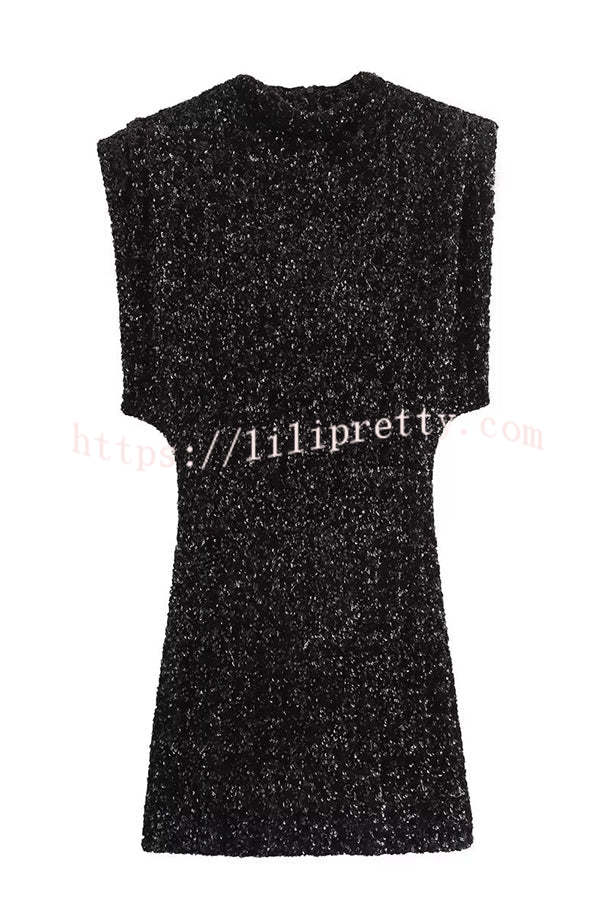 Adorable Sexy Vibes Sequin Wide Sleeve Mini Dress