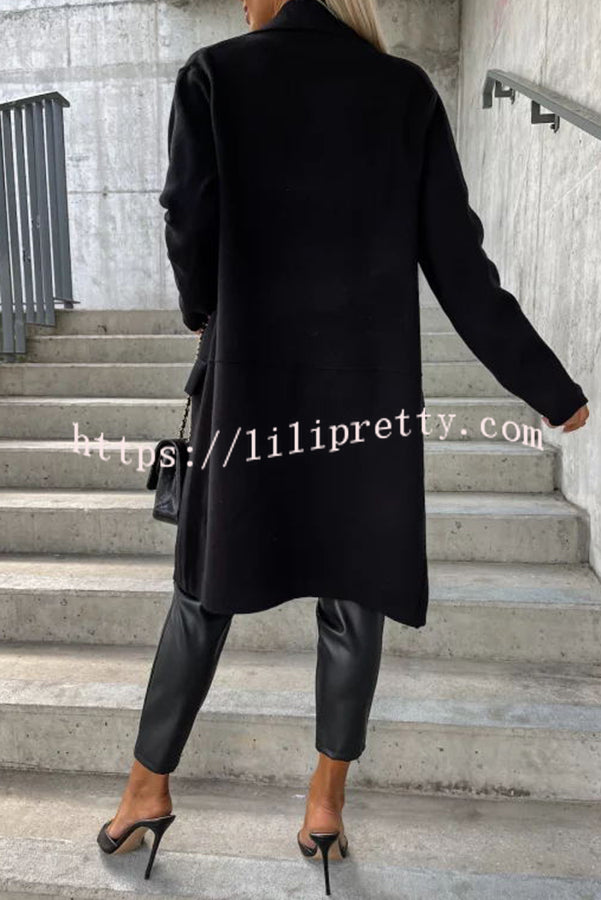 Lilipretty Moody Lapel Pocket Long Sleeve Coat