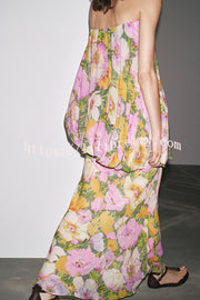 Floral Print Off-the-shoulder Irregular Loose Maxi Dress