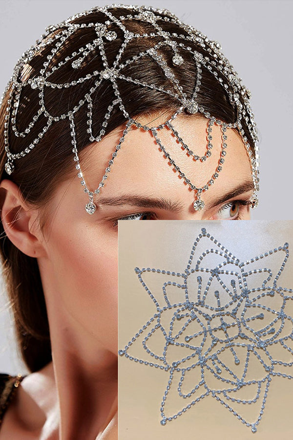 Rhinestone Tassel Mesh Headband