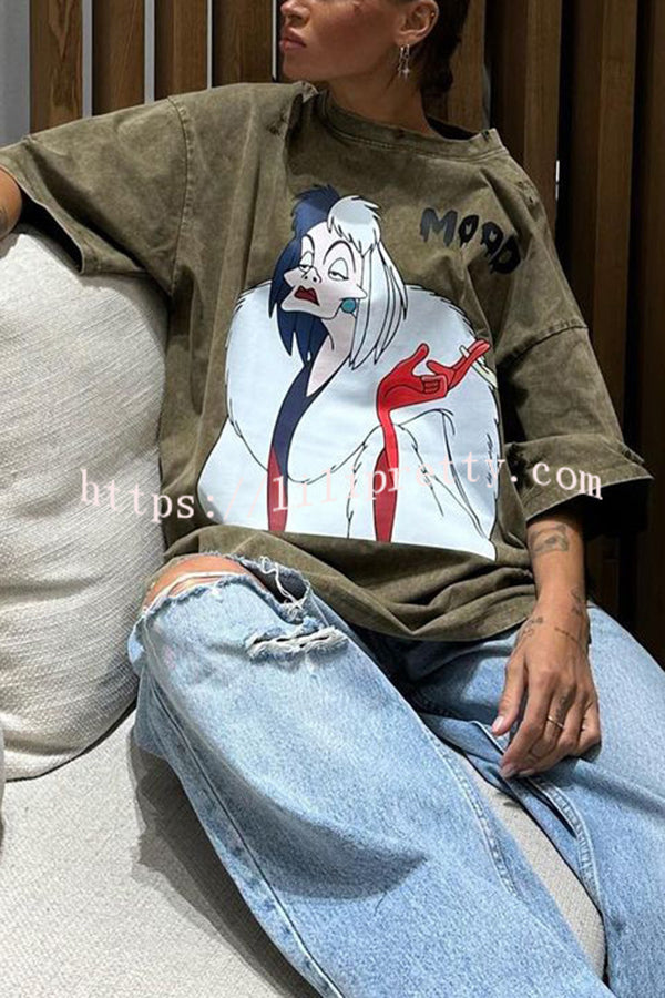 Halloween Anime Print Loose Casual Round Neck Short-sleeved T-shirt