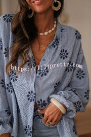 Fashionable Embroidered Floral Casual Long-Sleeved Loose Top