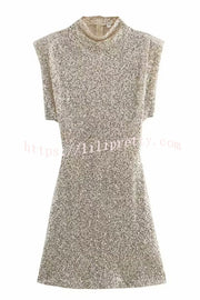 Adorable Sexy Vibes Sequin Wide Sleeve Mini Dress