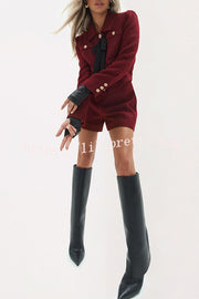 Sweet Dreams Tweed High Rise Pocket Wide Leg Mini Shorts