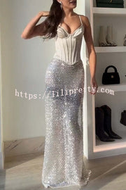 The Great Gatsby Satin Sweetheart Neck Corset Back Lace-up Tank