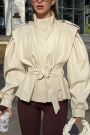 Stylish Long-sleeved Belted Casual Loose Jacket