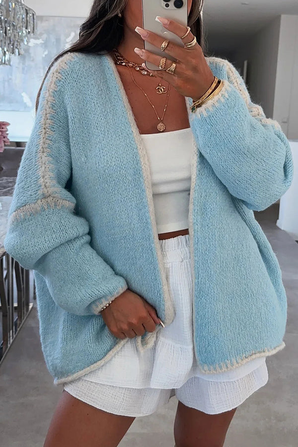 Fashionable Casual Long-sleeved Loose Knitted Cardigan