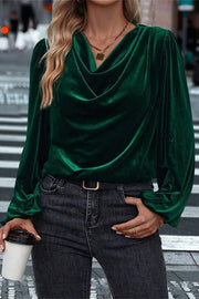 Fashionable Velvet Long-sleeved Loose Casual Top