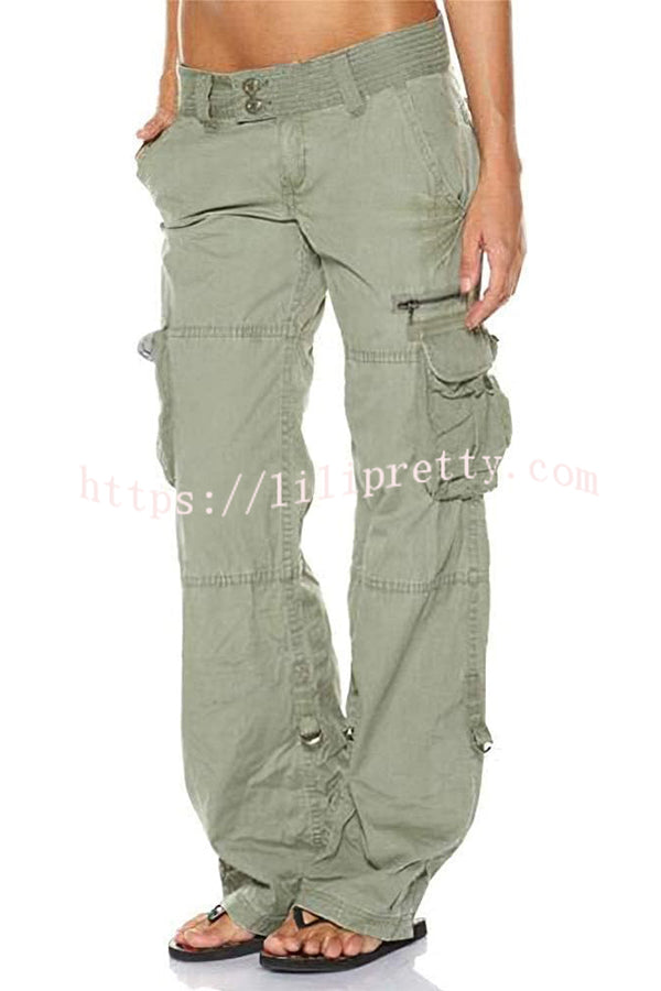 Lilipretty Women's Tactical Active Loose Multi-Pockets Cargo Pants