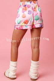 So Sweet Heart Pattern Button Pocket Pajama Set