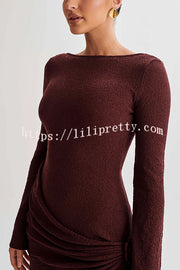 Sexy Long-sleeved Backless Elegant Slim Fit Knitted Mini Dress