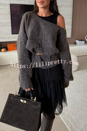 Upper East Chic Knit Wide Neck Long Sleeve Relaxed Sweater