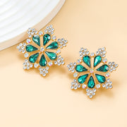 LIlipretty Exaggerated Diamond Flower Earrings