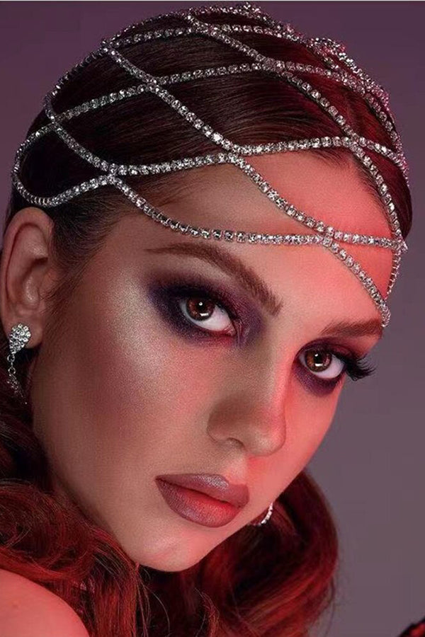 Rhinestone Tassel Mesh Headband