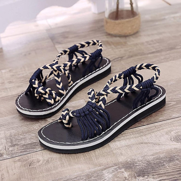 Stylish Summer Rope Flat Beach Sandals