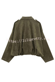 Fashion Lapel Long-sleeved Casual Bomber Jacket