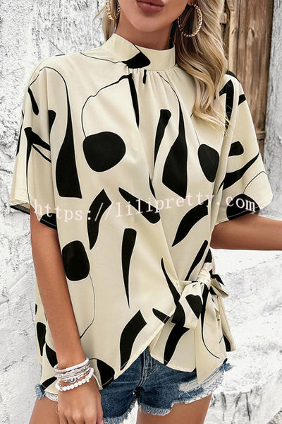 Exaggerated Unique Printed Patchwork Short Sleeved Shirt
