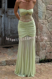 Fashion Lace Splicing Sexy Sleeveless Off-shoulder Slim Maxi Dress