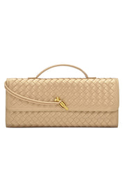 Woven Soft Leather Horizontal Square Accordion Bag