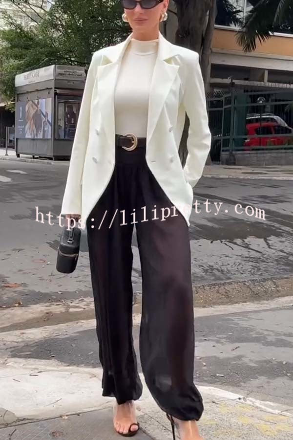 Autumn Avenue Chiffon See-Through Elastic Waist Aladdin Bloomers Pants