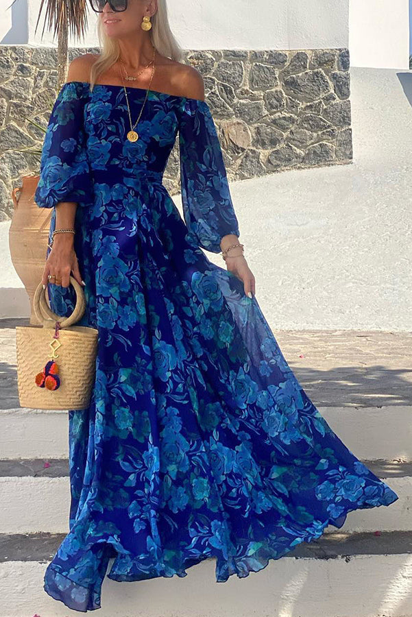 With Love Floral Off Shoulder Back Smocked Vacation Maxi Dress lilipretty With Love Floral Off Shoulder Back Smocked Vacation Maxi Dress lilipretty