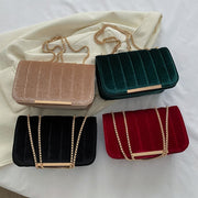 Fashionable Velvet Stylish Chain Simple Crossbody Bag