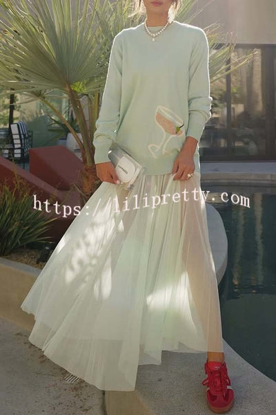Tini Time Chiffon High Rise Zipper Waist A-line Maxi Skirt