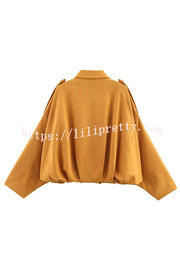 Fashion Lapel Long-sleeved Casual Bomber Jacket