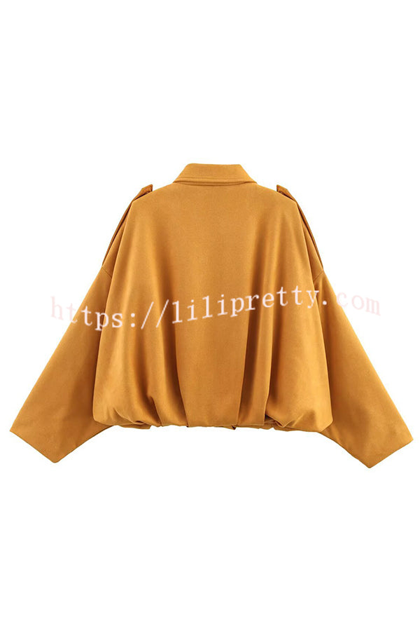 Fashion Lapel Long-sleeved Casual Bomber Jacket