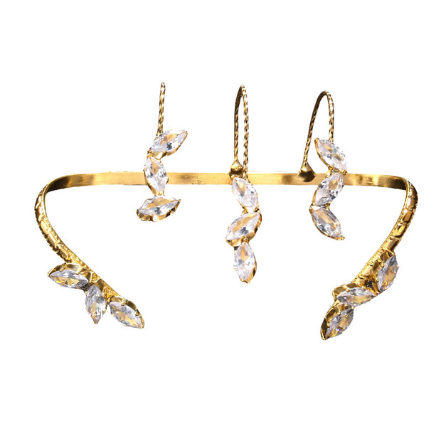 Leaf Shaped Zirconia Adjustable Bracelet