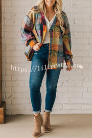 Lilipretty Multicolor Brushed Check Western Button Jacket
