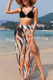 Unique Printed Loose High Waist Split Beach Pants