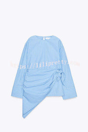 Meliora Striped Multi Position Scarf Long Sleeve H-line Shirt