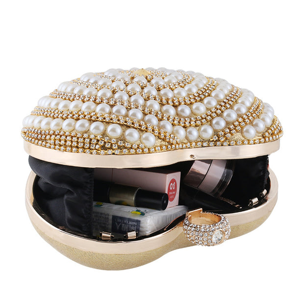 Banquet Fashionable Diamond-encrusted Pearl Versatile Handbag