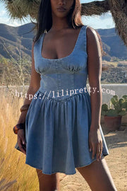 Fashion Slim-fit Stretch-strap Denim Mini Dress