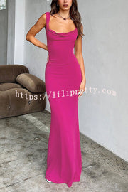 Sexy Backless Stitching Bow Slim Maxi Dress