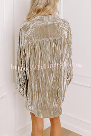 Solid Color Velvet Light-sensitive Drape Loose Shirt