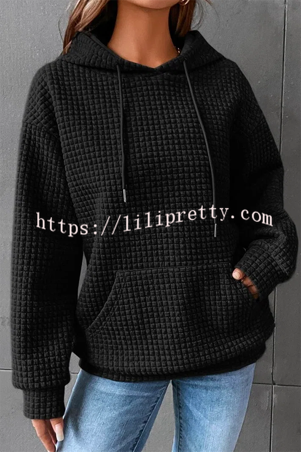 Lilipretty Antinson Loose Long Sleeve Drawstring Pullover Pocket Hoodie