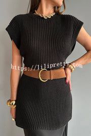 Solid Color Loose Sleeveless Casual Knitted Vest