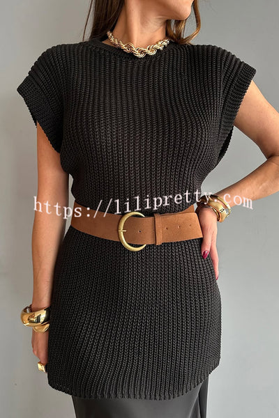 Solid Color Loose Sleeveless Casual Knitted Vest