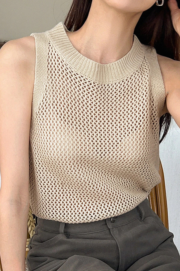 Fashion Sleeveless Hollow Casual Vest