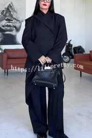 Urban Charm Shoulder Pads Asymmetrical Back Button Lapel Oversized Blazer