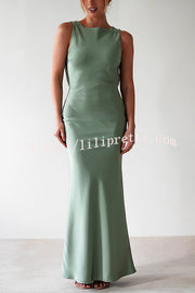 Solid Color Sexy Backless Lace-up Elegant Slim Maxi Dress