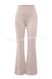 Downtown Dates High Rise Elastic Waist Stretch Flared Pants